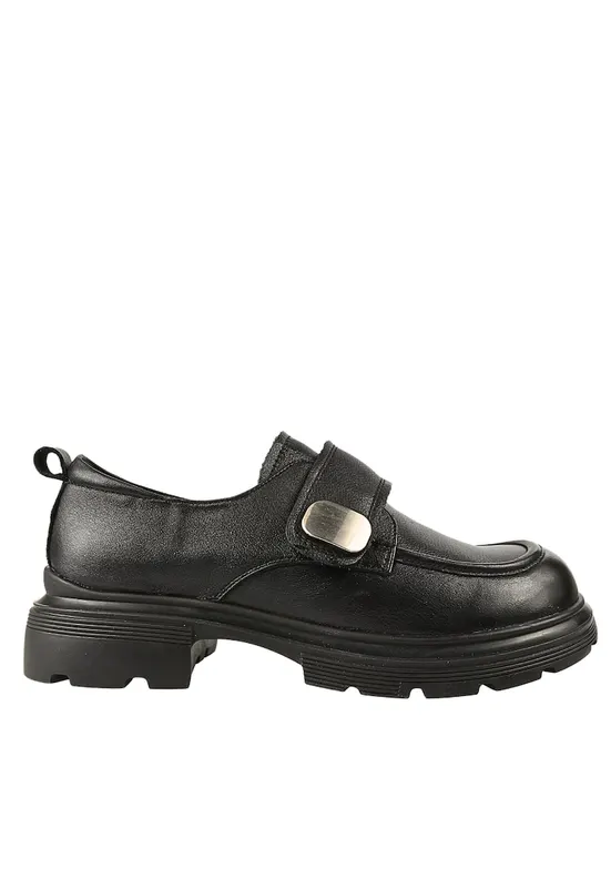 Pantofi casual - dama - KM 6715 negru - piele naturala - Negru