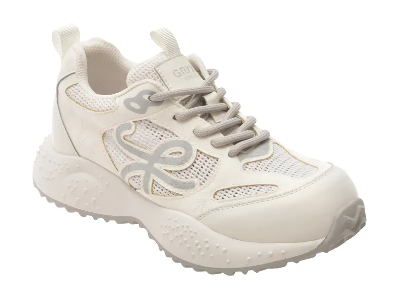 Pantofi sport albi, 112, din piele naturala