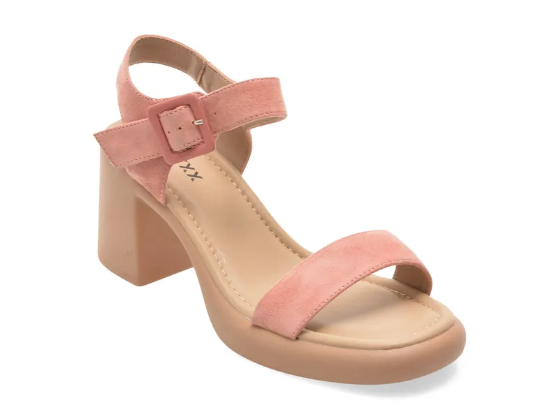 Sandale roz, JL65, din piele intoarsa