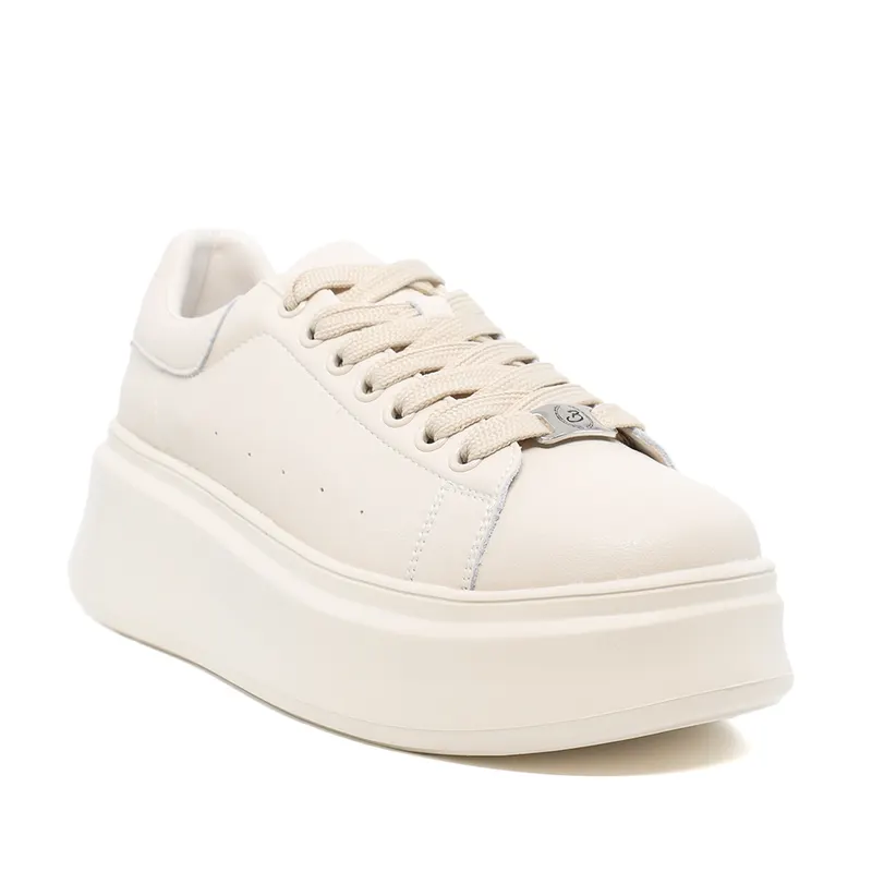 Sneakers femei bej din piele 3742dp002be — imaginea 2