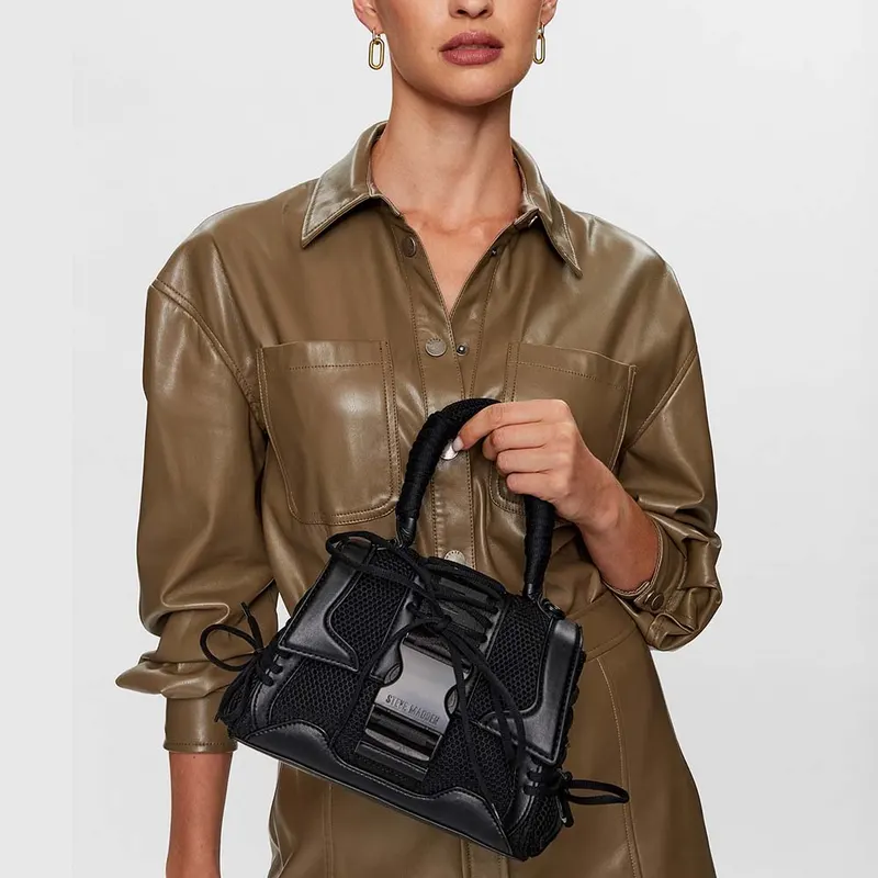 Poșetă tip satchel femei Steve Madden Diego neagră 1661POSSBDIEGON — imaginea 2