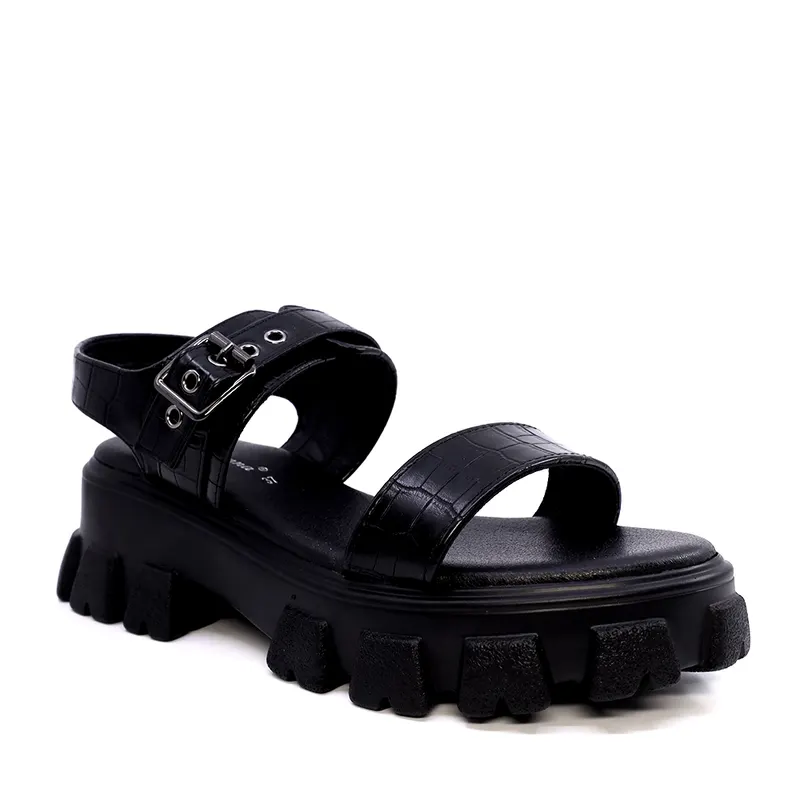 Sandale chunky femei Solo Donna negre din sintetic 2547DS8049CN — imaginea 2