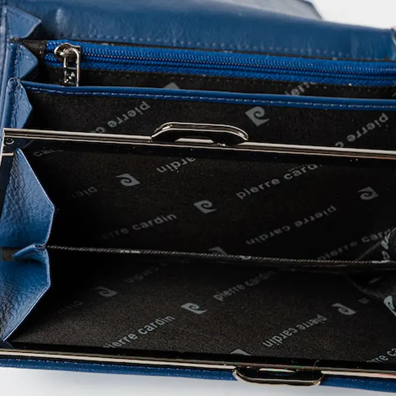 Portmoneu femei Pierre Cardin bleumarin din piele 7DPU90455BL — imaginea 2