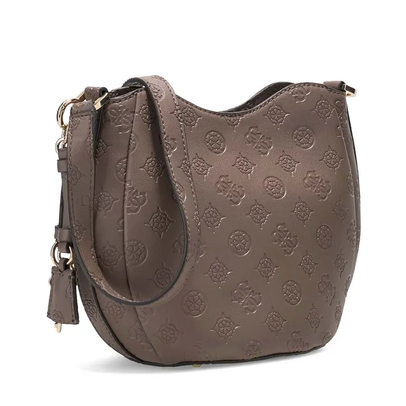 Poșetă tip bucket femei Guess Carmela taupe cu logo 912POSSHWPD2225030TA — imaginea 2