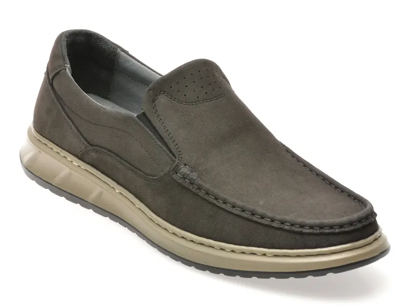 Mocasini SHOWMAN gri, SH4101, din nabuc