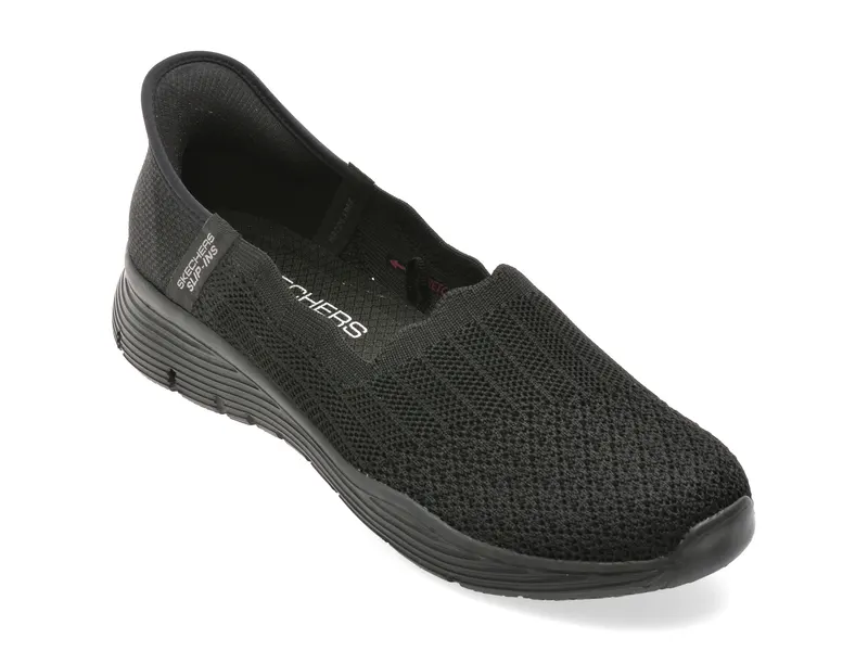 Pantofi sport SKECHERS negri, SEAGER, din material textil