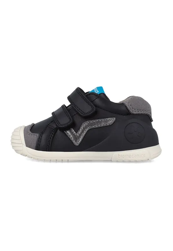 Pantofi sport de piele si piele ecologica - Negru/Gri inchis