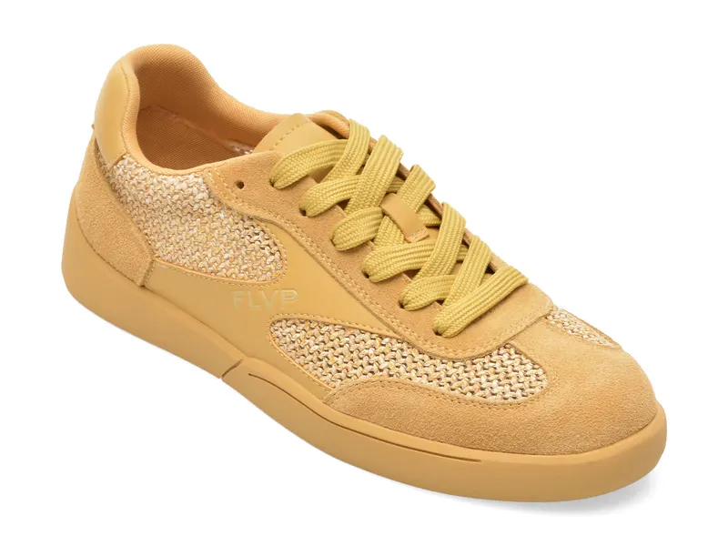 Pantofi sport FLAVIA PASSINI galbeni, 18381, din material textil si piele naturala