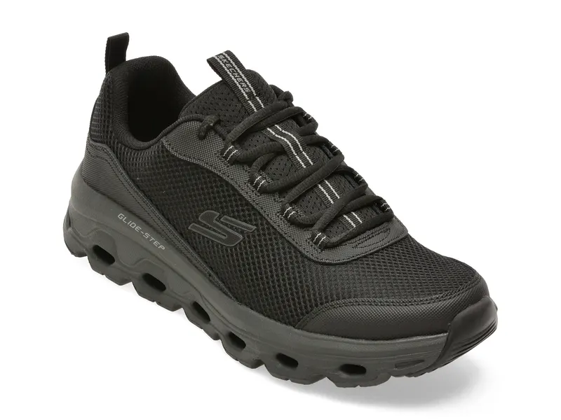 Pantofi sport SKECHERS negri, GLIDE-STEP SOLE, din material textil