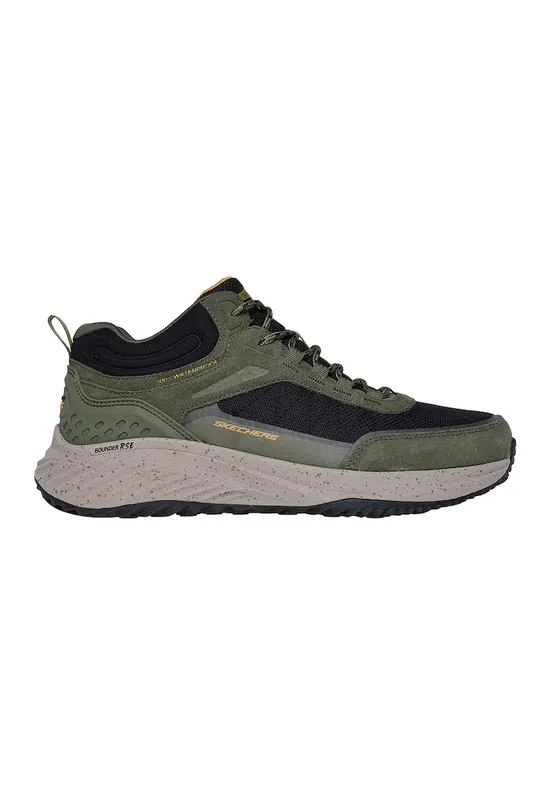 Pantofi sport impermeabili cu insertii de piele nabuc - Verde masliniu