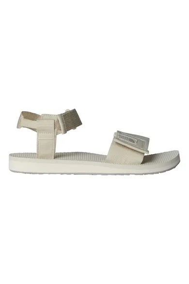Sandale cu talpa plata si velcro - Crem
