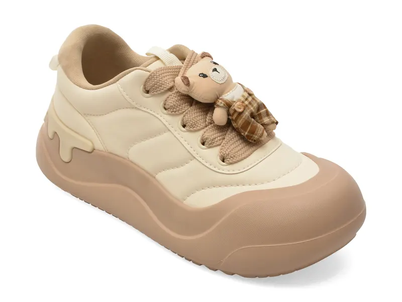 Pantofi sport bej, 60201, din piele ecologica