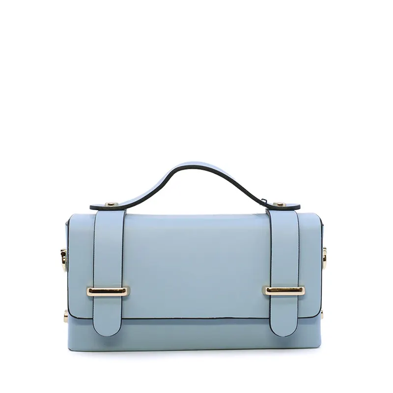 Poșetă mini crossbody femei Luca di Gioia albastru azur din piele 144posp3578az