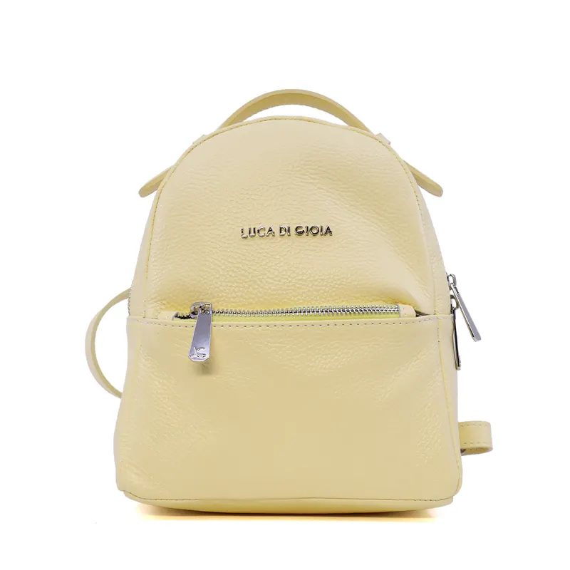 Rucsac femei Luca di Gioia galben din piele 144RUCP3188G