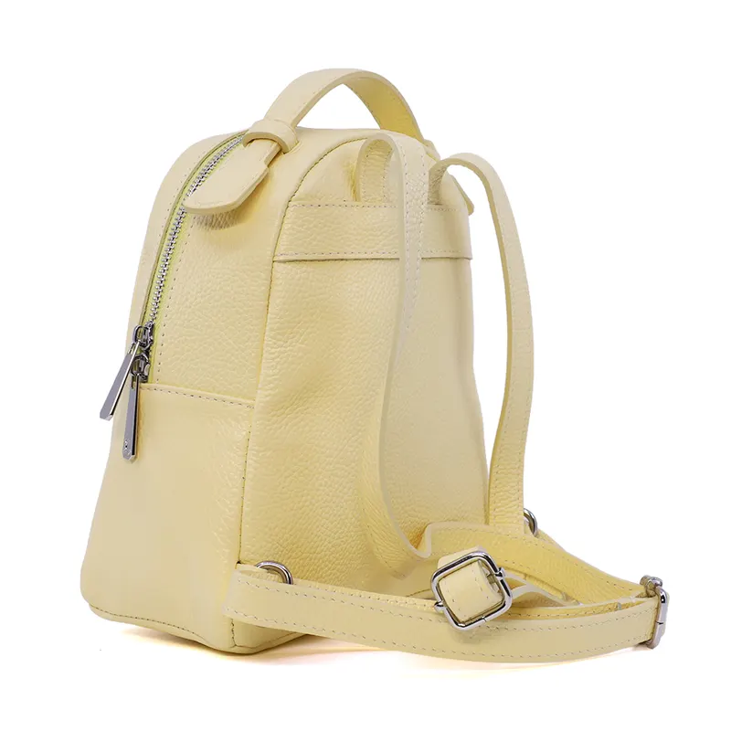 Rucsac femei Luca di Gioia galben din piele 144RUCP3188G — imaginea 2