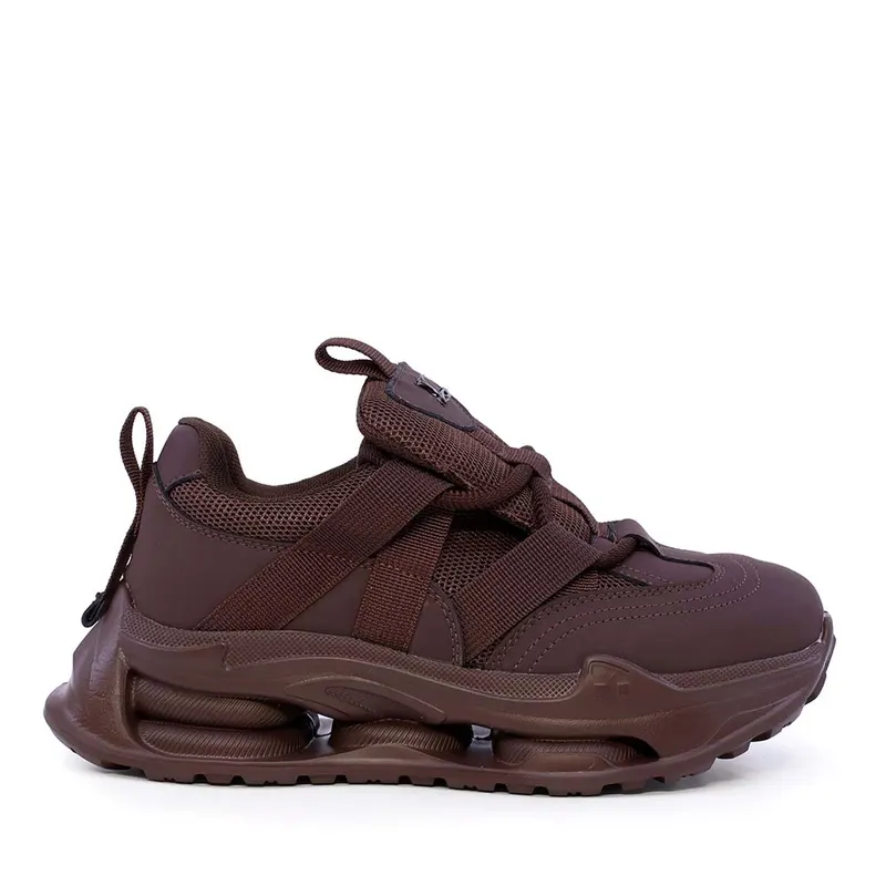 Sneakers ușori femei Luca di Gioia maro din piele și textil 3842DP299M