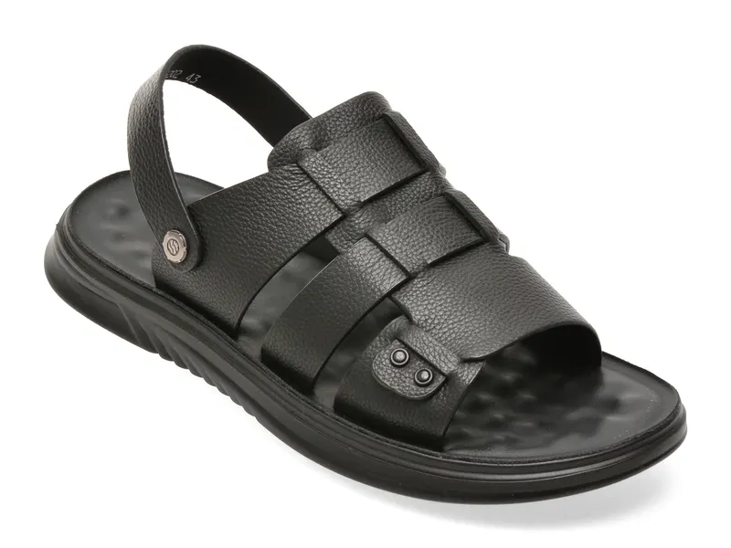 Sandale negre, D6202, din piele naturala