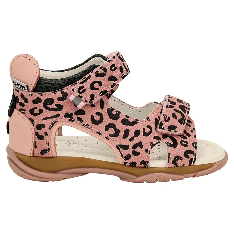 Sandale roz cu model leopard pentru fete BARTEK 84410-64