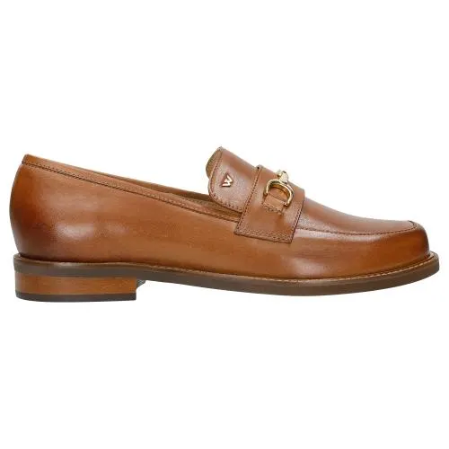 Mocasini eleganți maro-deschis din piele granulată