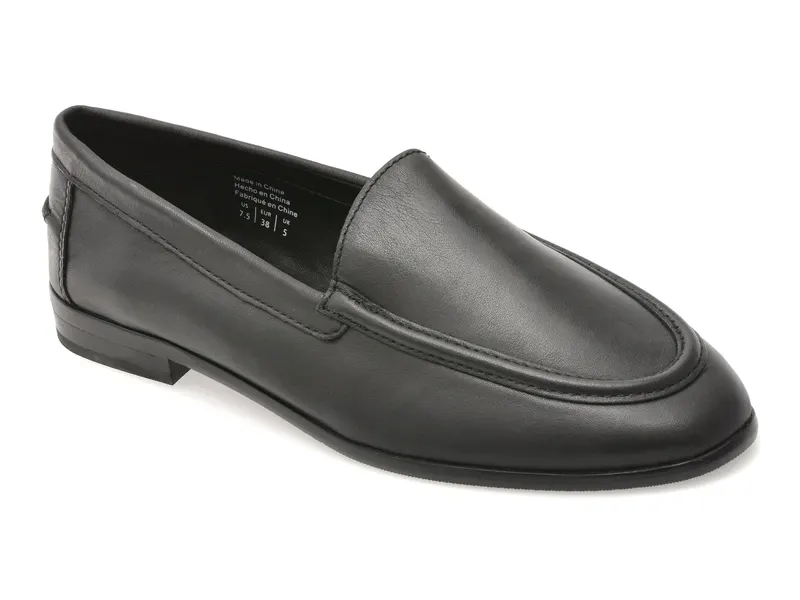 Mocasini negri, AMBAR 001, din piele naturala