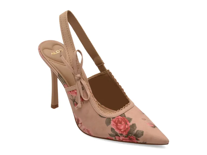 Pantofi eleganti bej, HENNIE 287, din material textil