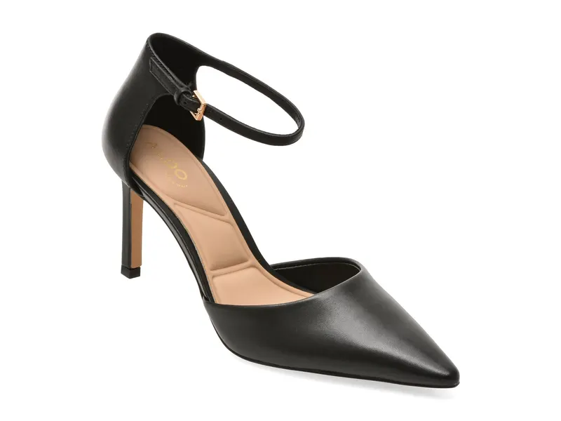 Pantofi eleganti negri, MERLO 001, din piele naturala