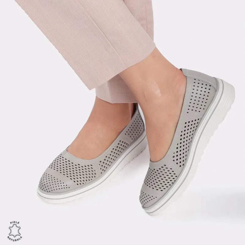 Balerini Dama Piele naturală CRL0105 GRI
