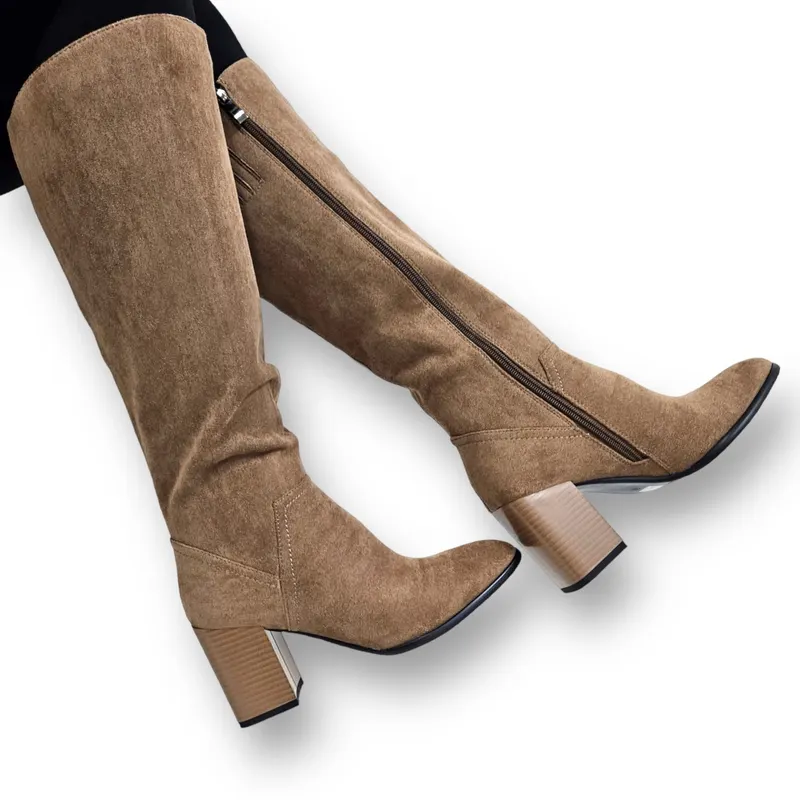 Cizme dama din Piele Ecologica CRL0666 BEJ