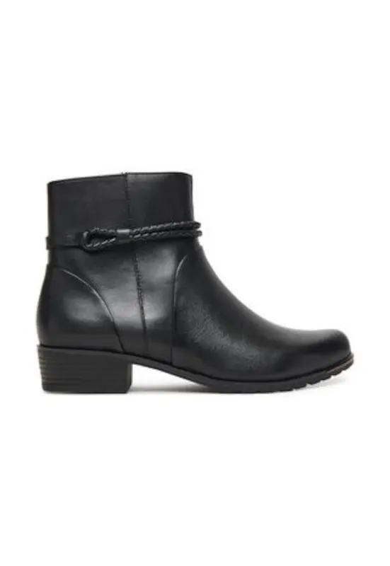 Botine din piele naturala - Negru