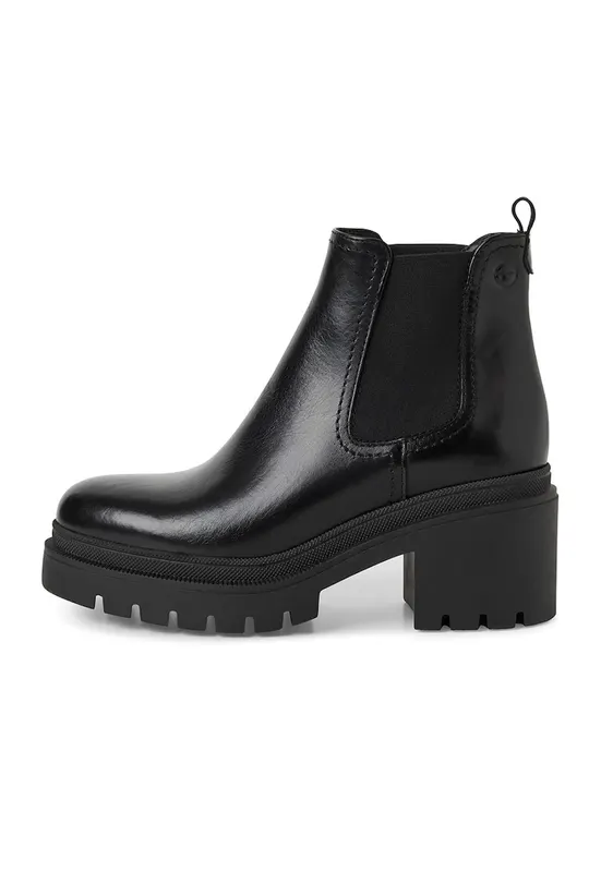 Ghete Chelsea de piele - Negru