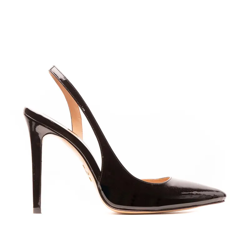 Pantofi Samantha II Piele Lacuita, Negri