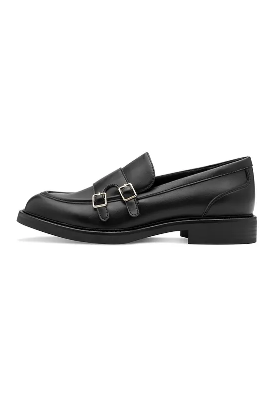 Pantofi loafer cu catarame decorative - Negru