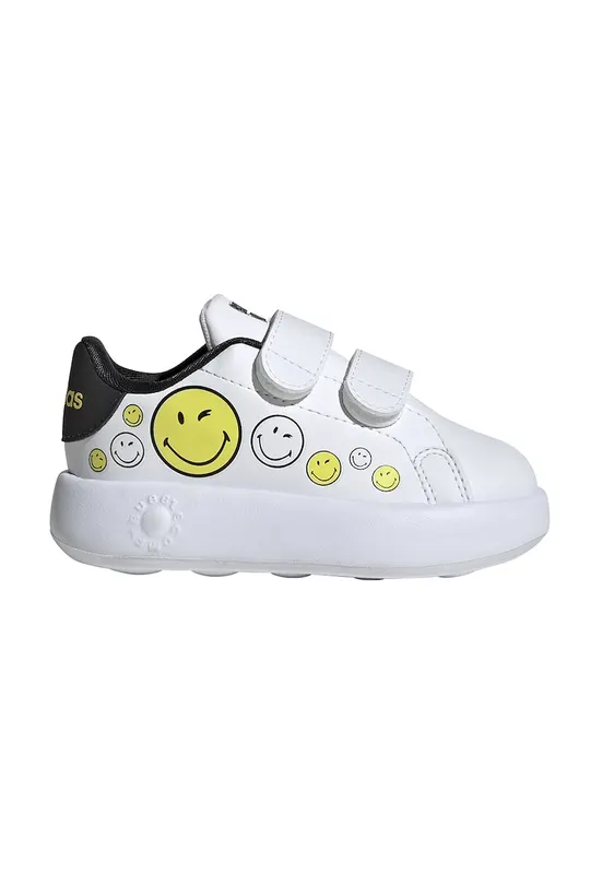Pantofi sport cu velcro Advantage Smiley - Alb/Negru
