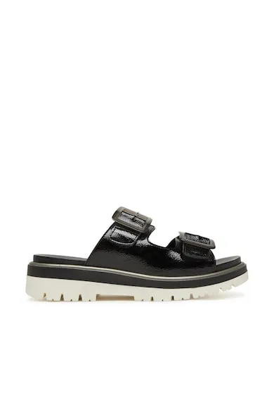 Slapi dama - 12-21011-01 - Piele naturala - Negru