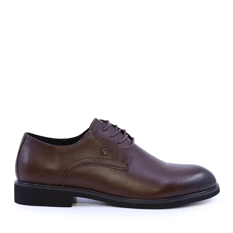 Pantofi derby bărbați maro din piele 3851bp324m