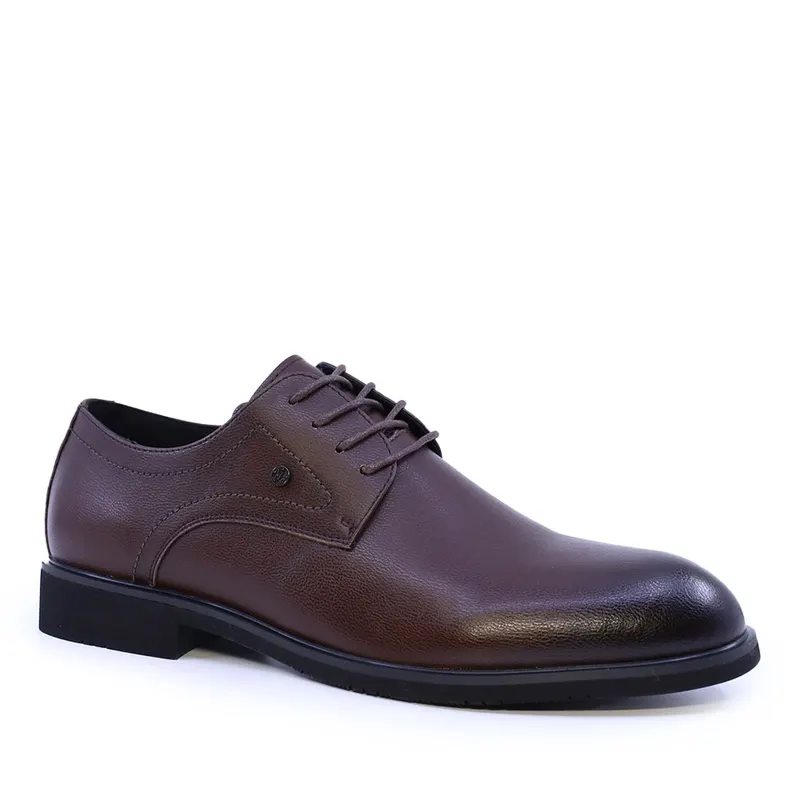 Pantofi derby bărbați maro din piele 3851bp324m — imaginea 2