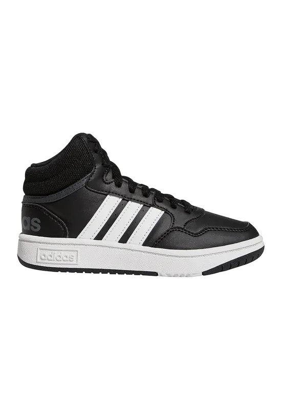 Pantofi sport mid-high din piele ecologica Hoops - Alb/Negru