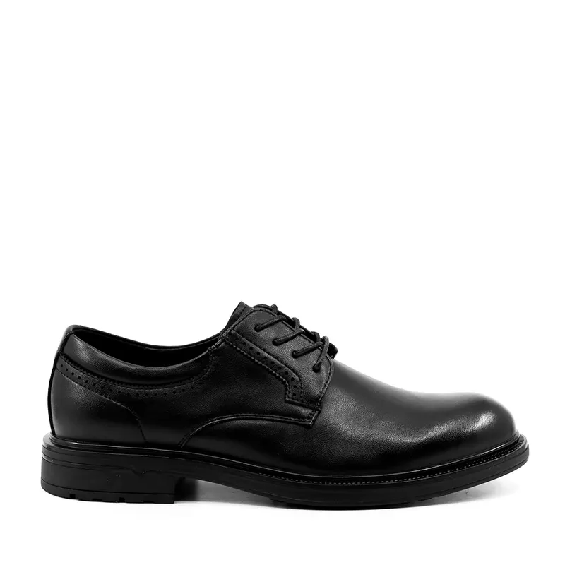 Pantofi derby bărbați negri din piele 3850bp062n