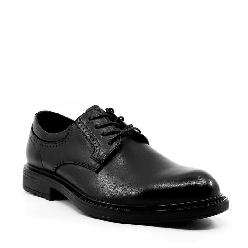Pantofi derby bărbați negri din piele 3850bp062n — imaginea 2