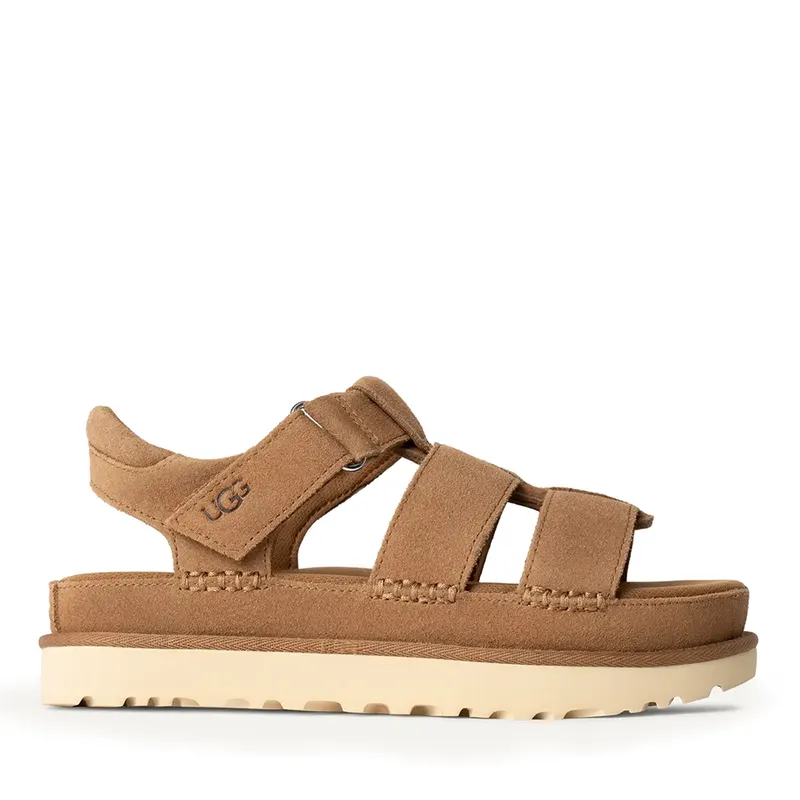Sandale femei UGG Goldenstar Strap Chestnut din piele întoarsă 2399DS1137890VCO
