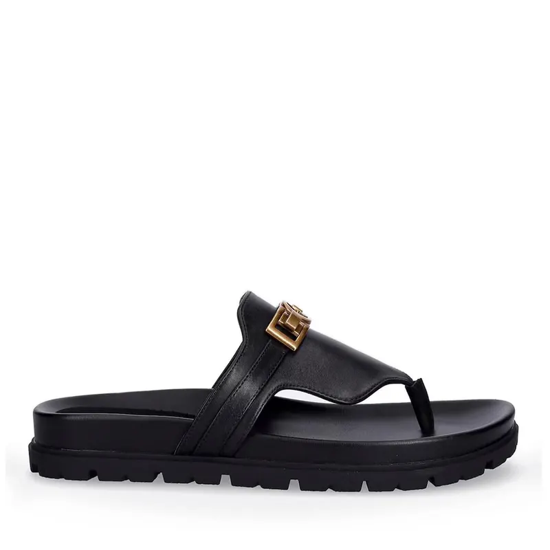 Saboți femei Guess Farron negri din piele 911DSTFLJFRRN