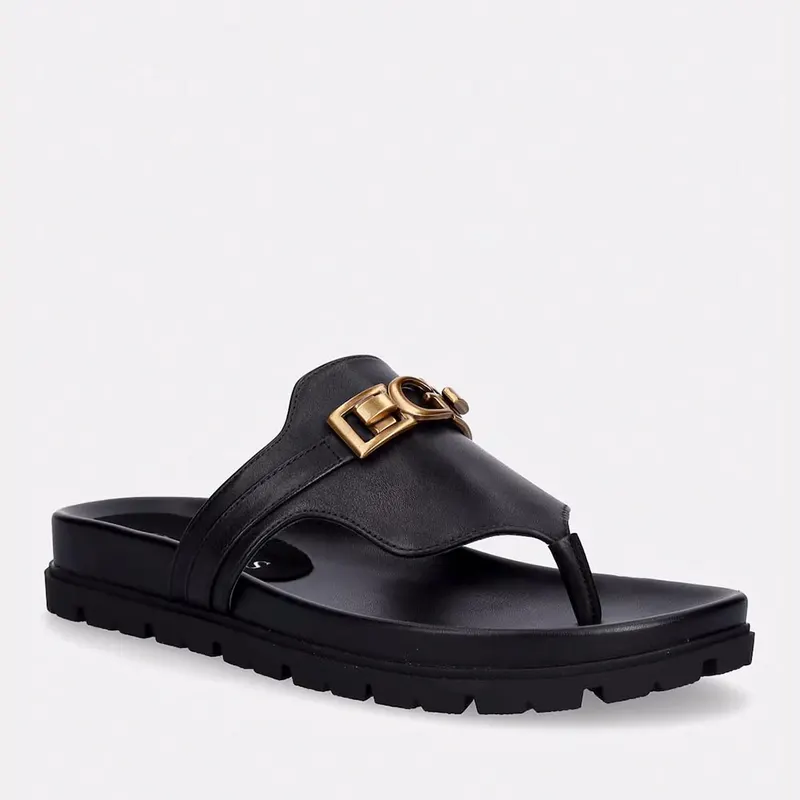 Saboți femei Guess Farron negri din piele 911DSTFLJFRRN — imaginea 2