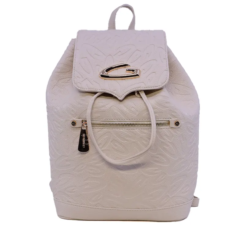 Rucsac femei Guardiani Glam bej cu logo 811RUCSGBK004BE