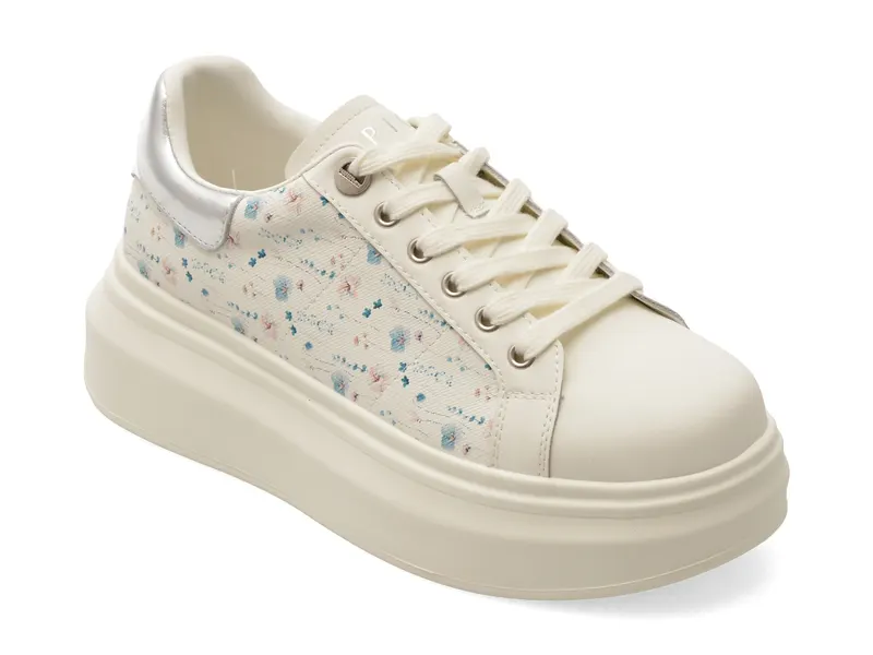 Pantofi sport EPICA albi, 706, din piele naturala