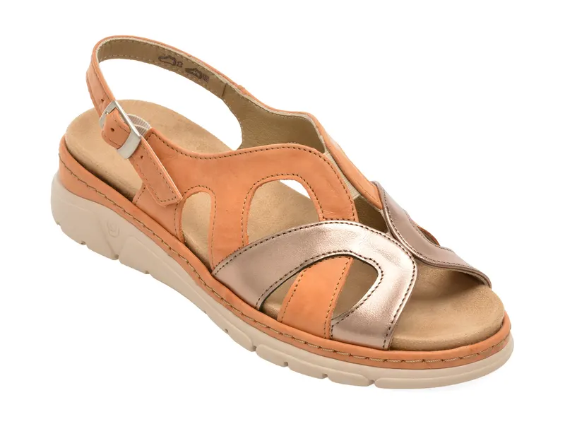 Sandale SUAVE maro, 12503, din piele naturala