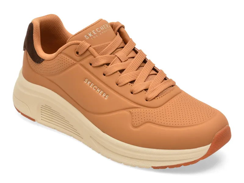 Pantofi sport SKECHERS maro, UNO LITE 2, din piele ecologica