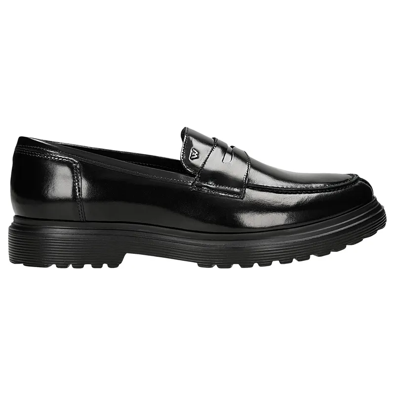 Mocasini bărbați din piele lăcuită neagră