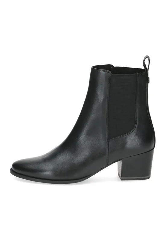 Botine cu segment elastic si toc masiv - Negru