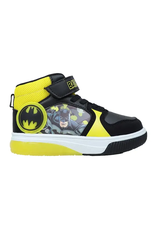 Pantofi sport cu insertii de piele ecologica Batman - Negru/Galben pai