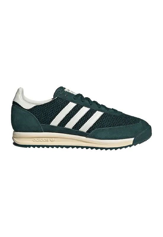Pantofi sport cu piele intoarsa SL 72 - Alb/Verde padure